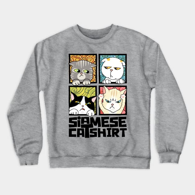 Siamese Cat Crewneck Sweatshirt by KewaleeTee